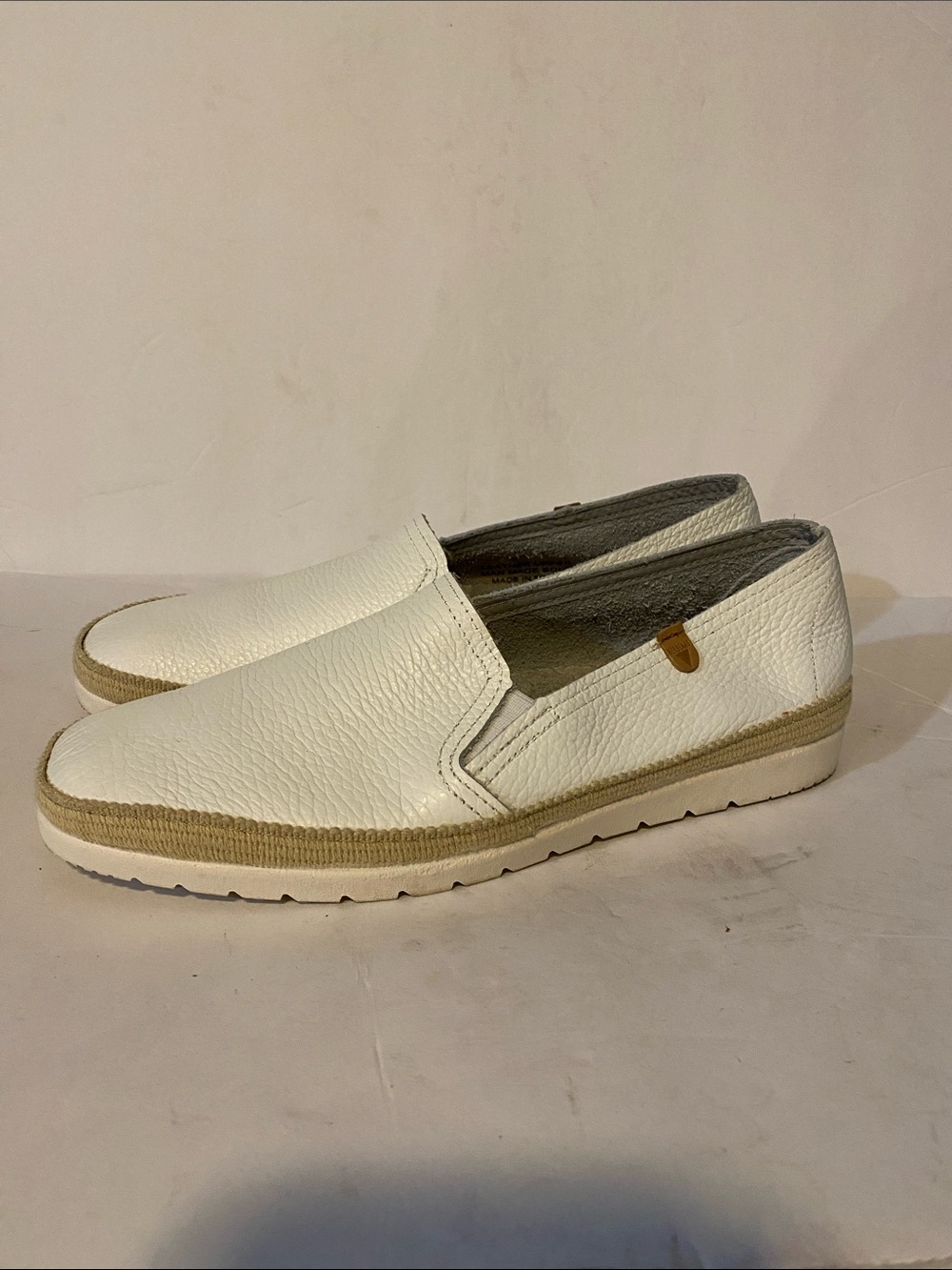Verbenas White Leather Nuria Slip-on Espadrilles - Picture 4 of 8